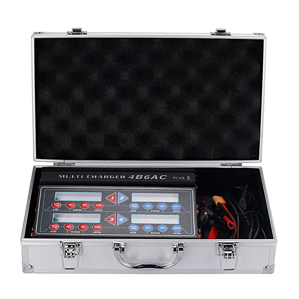 HTRC 4B6AC RC зарядное устройство Quattro 80 Вт 6A профессиональное балансирующее Dis для