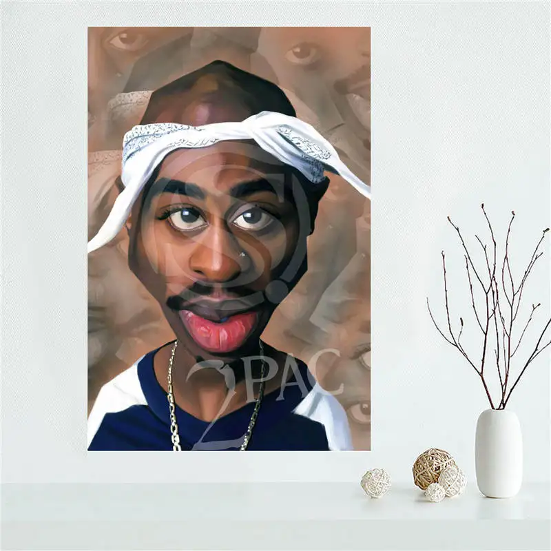 Y530L41 пользовательские snoop dogg 2PAC холст живопись настенный Шелковый плакат ткань печать DIY ткань плакат F#37 - Цвет: Черный