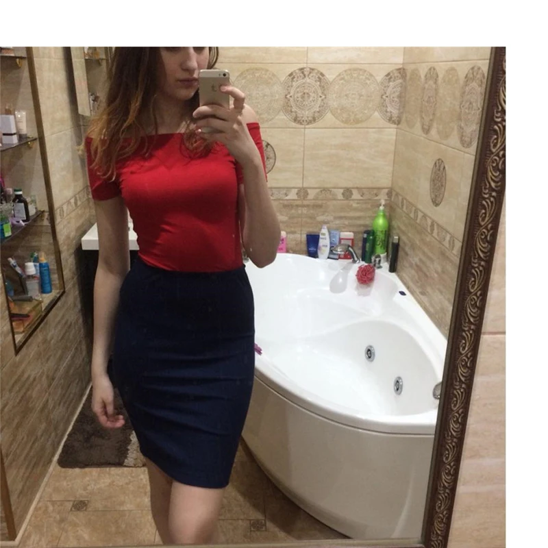 

Summer Korean 2019 Style Women's Blouses Solid Color Off The Shoulder Basic Tops Tee Sexy Lady Top Tee Plus Size Drop Shipping