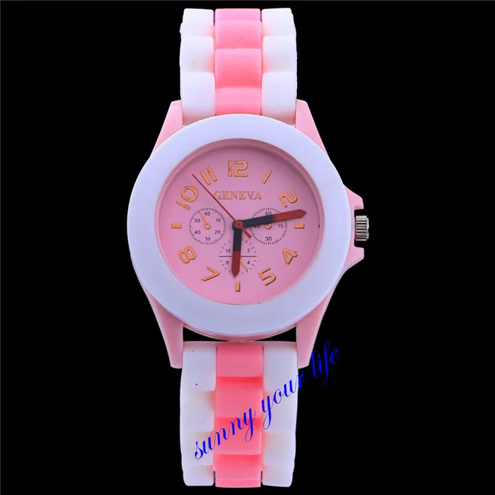 HOT SALE New Arrivals Fashion two colors silicone Band Three eyes face geneva watches Quartz Analog women's Watches | Наручные часы