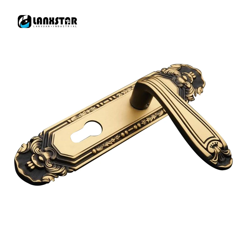 LANXSTAR роскошный медный замок из твердой древесины бесшумный европейский античный