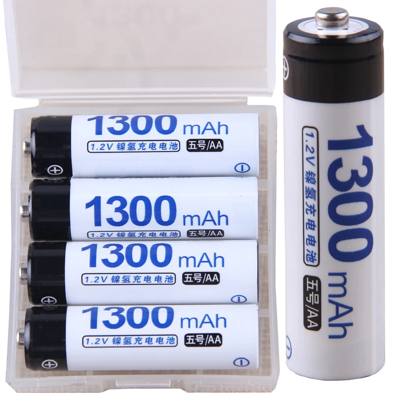 Самая низкая цена 4 шт АА батареи 1 2 v перезаряжаемые 1300 mAh nimh батарея для
