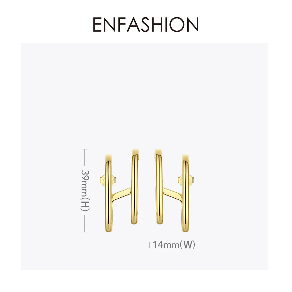 ENFASHION, двойные геометрические серьги-гвоздики C для женщин, аксессуары, золотой цвет, OL, минималистичные серьги, модные ювелирные изделия, Kolczyki E1041