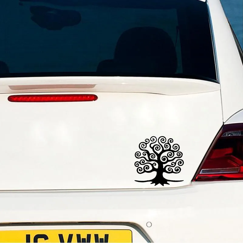 

QYPF 15.1cm*15.1cm Beautiful Fine Kaleidoscope Tree Cartoon Graphical Vinyl Car Sticker Light Window Decal C18-0479