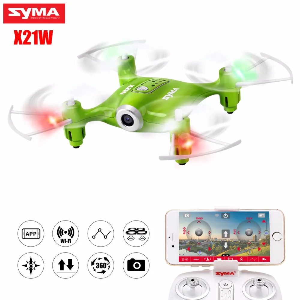SYMA X21W селфи мини Дрон с Wi Fi камерой hd 720P FPV RC Квадрокоптер 2 4 ГГц 4CH вертолет Дроны