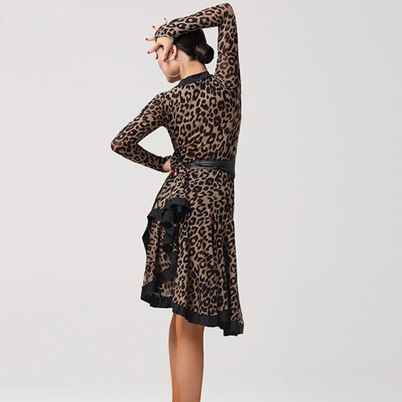 Женский леопардовый костюм для латиноамериканских танцев|latin dance costumes|dance latinlatin