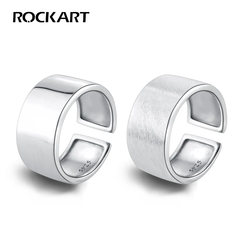 ROCKART чистое серебро модное широкое кольцо S925 японский простой стиль высокое