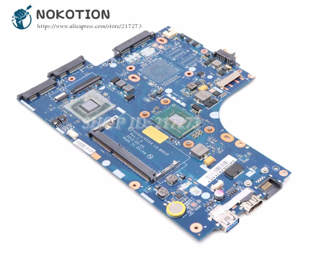 Материнская плата NOKOTION VIUS3 VIUS4 LA-8951P для ноутбука Lenovo Ideapad S300 S400 SLJ8C SR109 Celeron 1007U |
