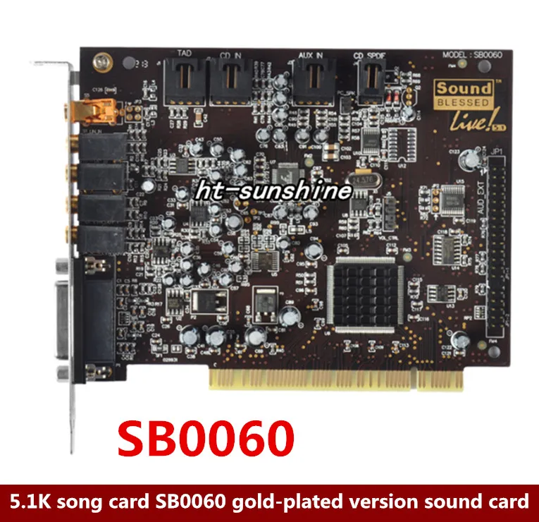 Оригинальная разборка 5 1 K song card SB0060 позолоченная версия звуковой карты 100%