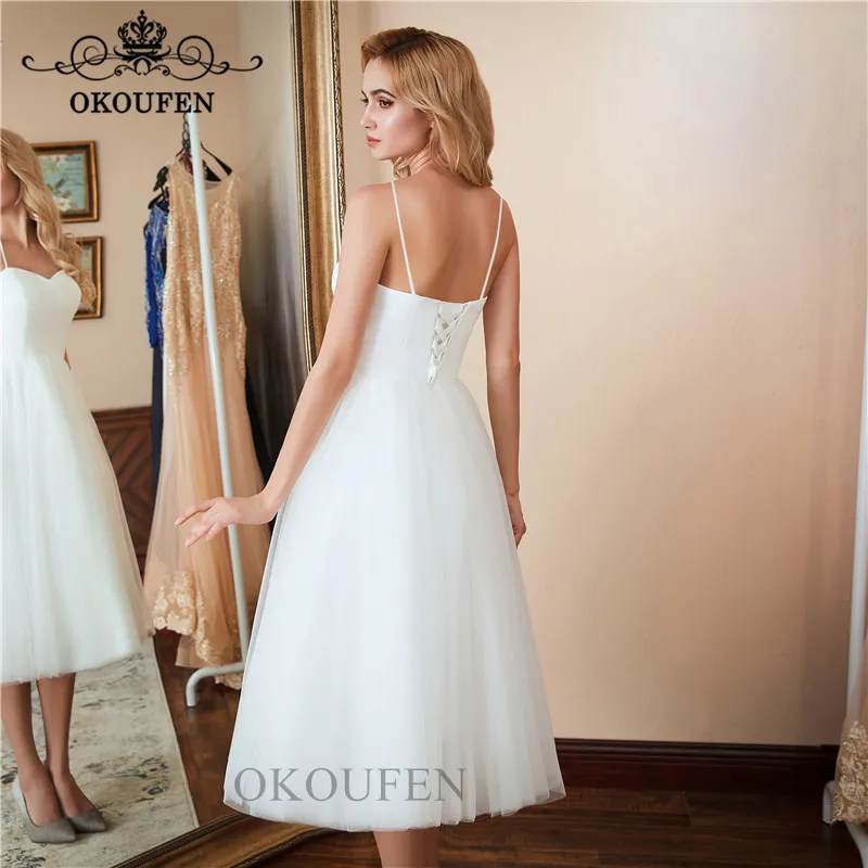 Богемное пляжное Короткое свадебное платье для женщин 2019 Vestido De Noiva на тонких