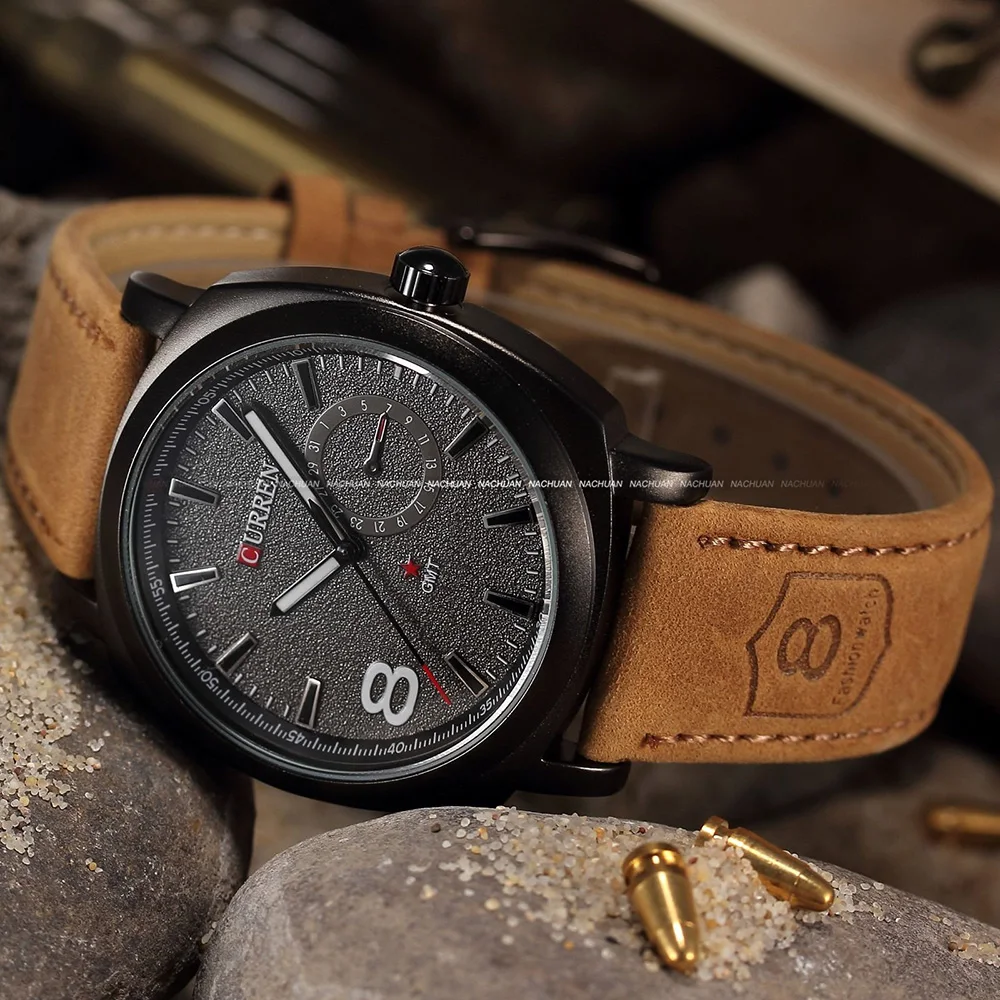 Часы CURREN Мужские спортивные кварцевые с кожаным ремешком|watch travel|watch crownwatch miyota |