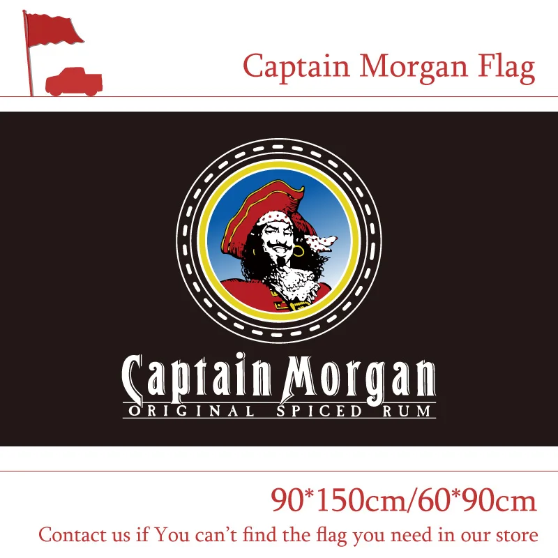 

Captain Morgan Rum Banner Flag 90*150cm 60*90cm 3x5FT Sign Bar Decorative Banner Custom Flag Digital Printing 100D