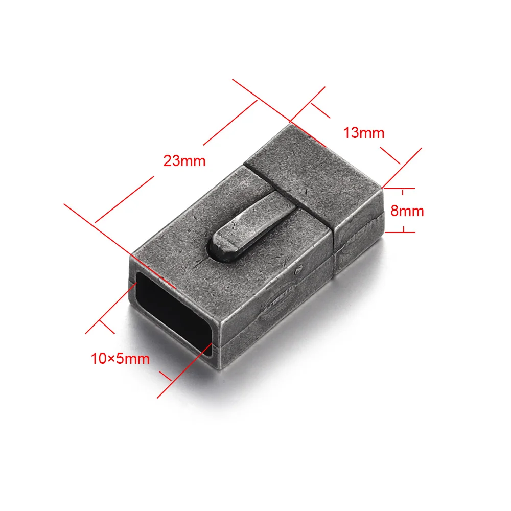 Hole 10x5mm 2 шт винтажная байонетная застежка из нержавеющей стали 8*3 мм 10*5 мм 15*3 мм замок застежка DIY браслет для изготовления ювелирных изделий кожаный шнур застежки - Цвет: Hole 10x5mm