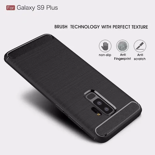 Матовый тонкий чехол из углеродного волокна для Samsung Galaxy S9 прочный защитный ТПУ с