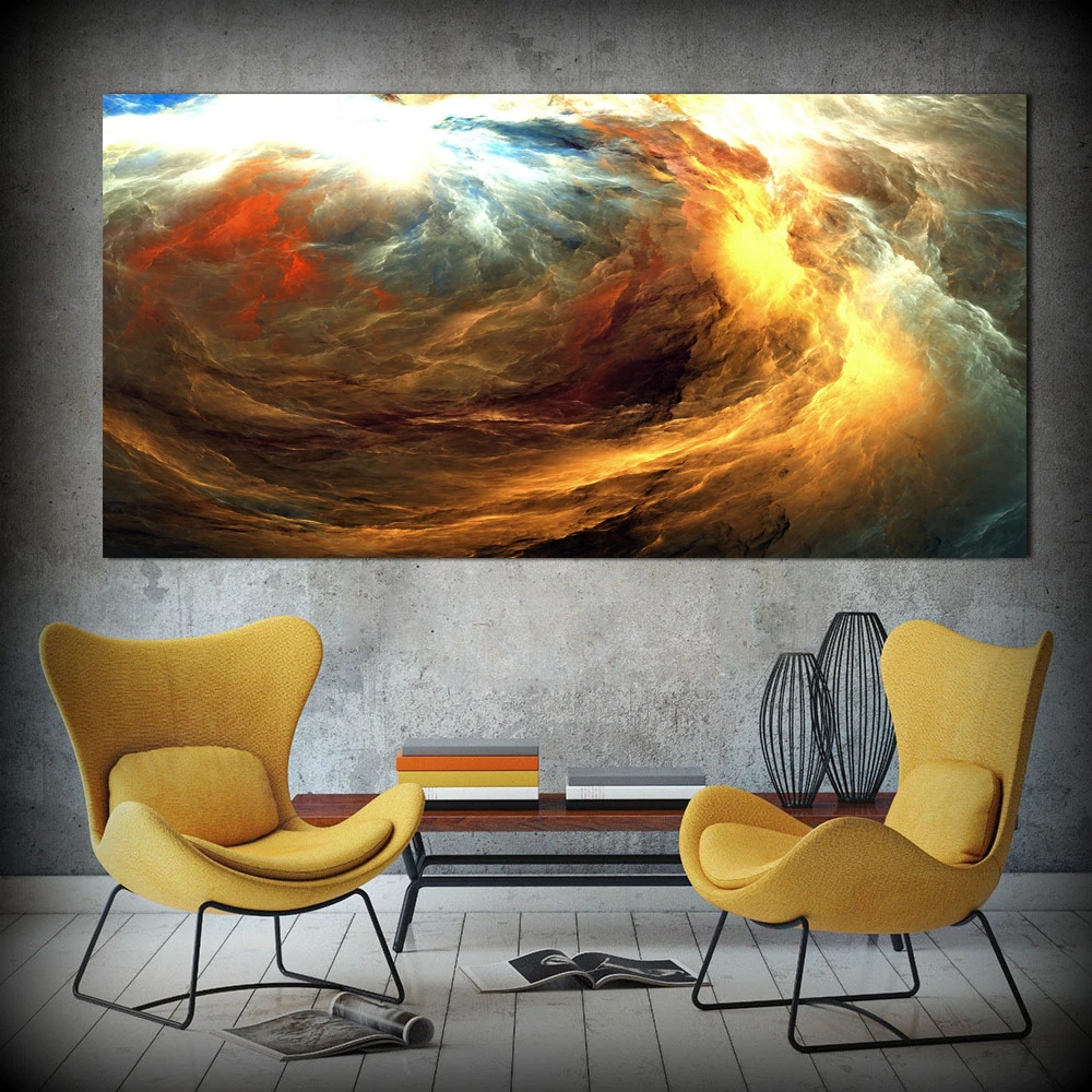 

MUTU Art Abstract Colors Unreal Canvas Art Wall Art Painting Living Room Large Home Decor Wall Hanging Modern Art Print Painted