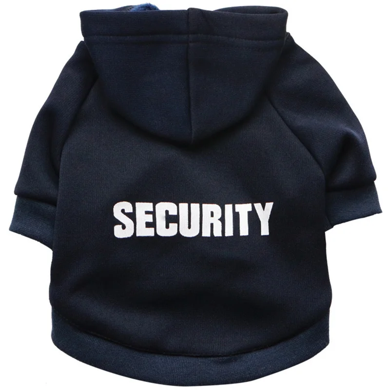 Navy Blue Security Модная одежда для собак, зимнее теплое пальто для собак, толстовки для щенков, одежда для собак, куртка для чихуахуа, мопса, одежда для кошек, XS-L - Цвет: Navy Blue Security