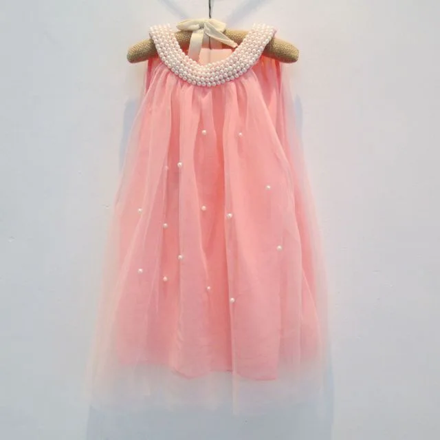 

Новое популярное корейское платье для девочек 2016, Детская шифоновая одежда, детская одежда высокого качества, платье с жемчужным воротнико...