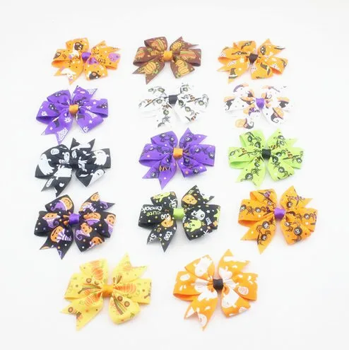 

900pcs New Halloween Hair Bow with Clips for Girl and Woman Hair Boutique Bow