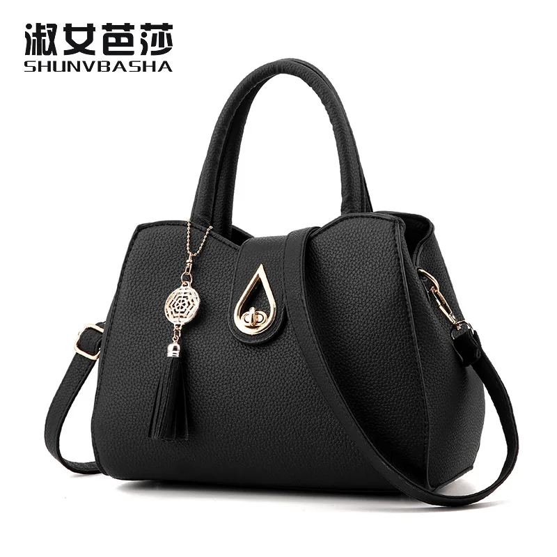 Для женщин кожа Сумки кисточкой кулон капли воды блестками дамы Сумка Crossbody сумки