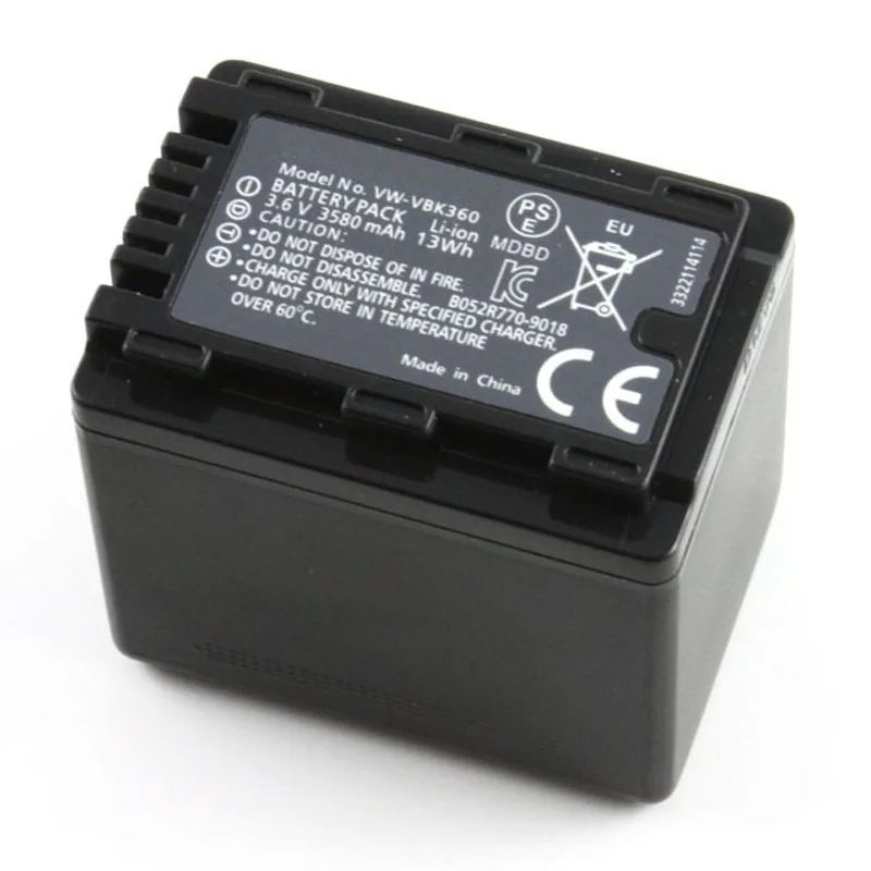 Аккумулятор VBK360 для Panasonic батарея HDC SD40 TM40 SD80 TM80 HS80 HS60 TM60 SD60 H85 T55 T50 H101 S71|vw-vbk360 battery|hdc