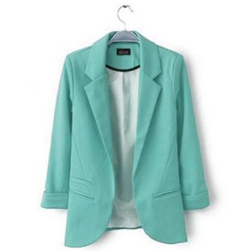 Осенний женский 7 видов цветов Тонкий Блейзер с рукавом три четверти пиджак
