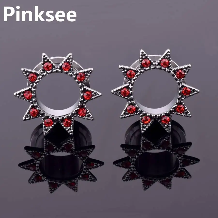 1 шт. стальные хрустальные цветочные ушные манометры затычки телесные тоннели