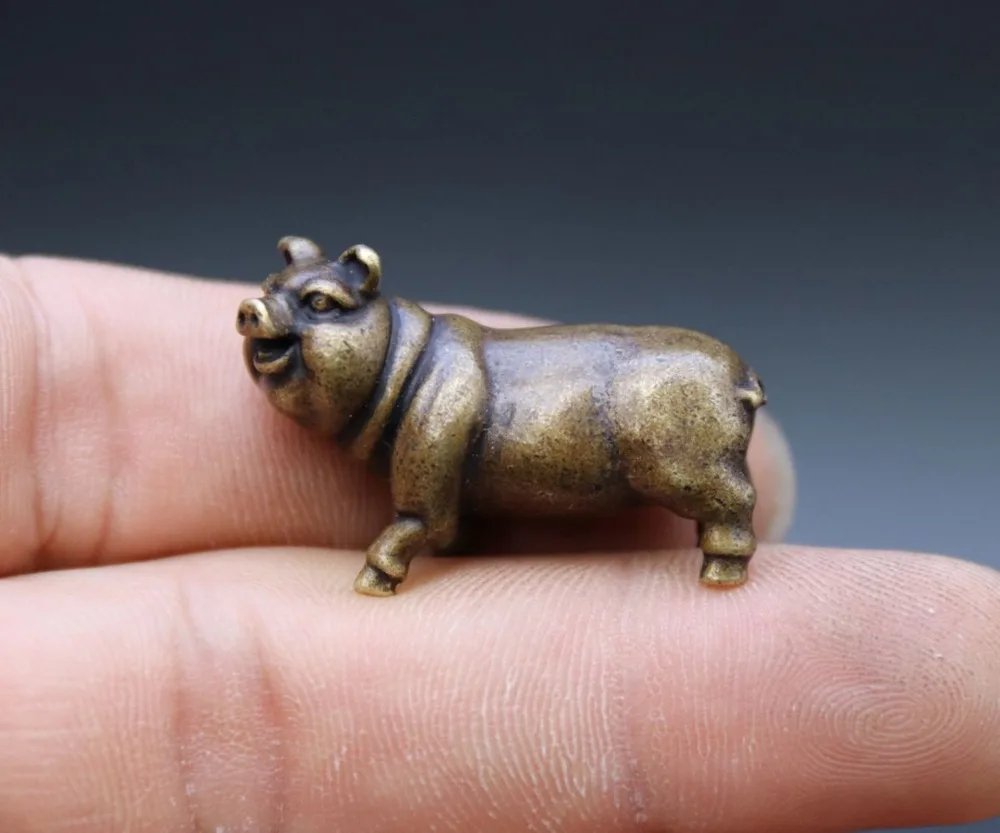 Китайская Бронзовая медная Статуэтка со знаками Зодиака 3 5 см амулет на удачу