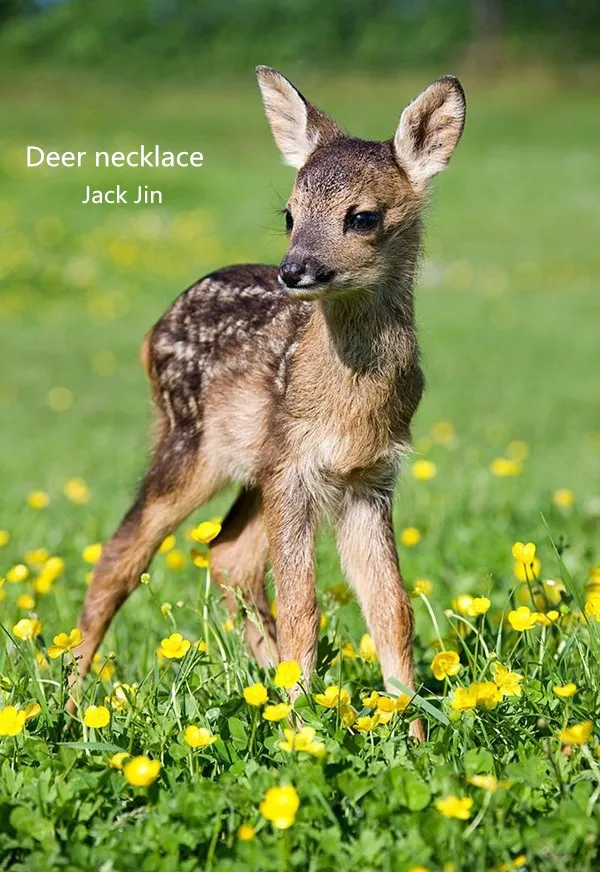 Женское ожерелье с кулоном в виде оленя золотистого/серебристого цвета |