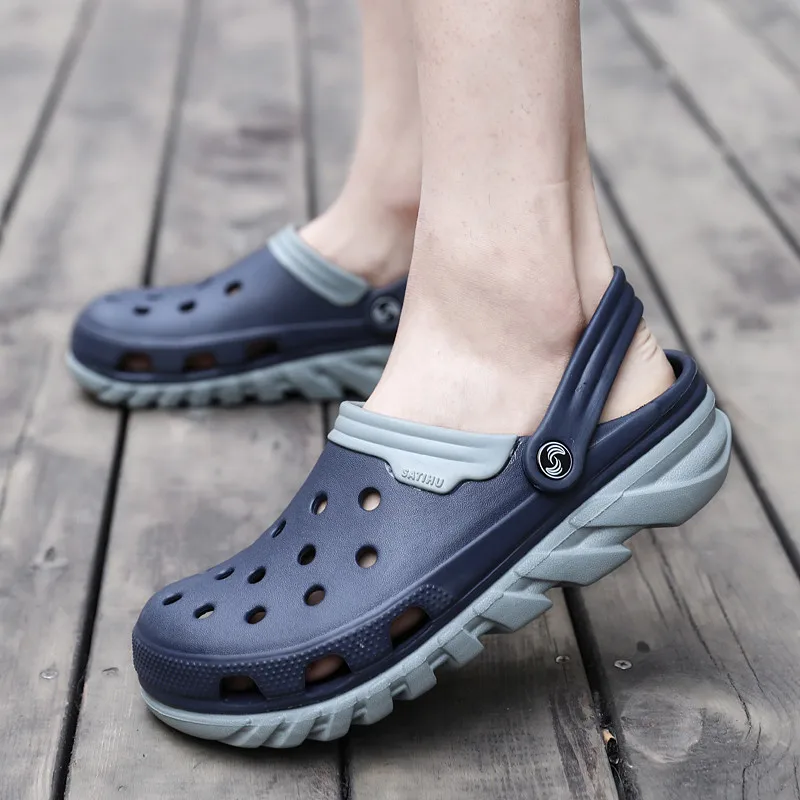 PINSV Сабо мужские сандалии уличная Летняя мужская обувь Высокое качество пляжные