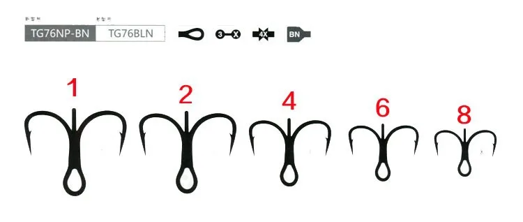 8 упаковок Norway Mustad тройные Крючки обновленные TG76NP-BN тройные KVD Крючки из высокоуглеродистой стали колючие крючки Кривошип VIB океан приманка pesca