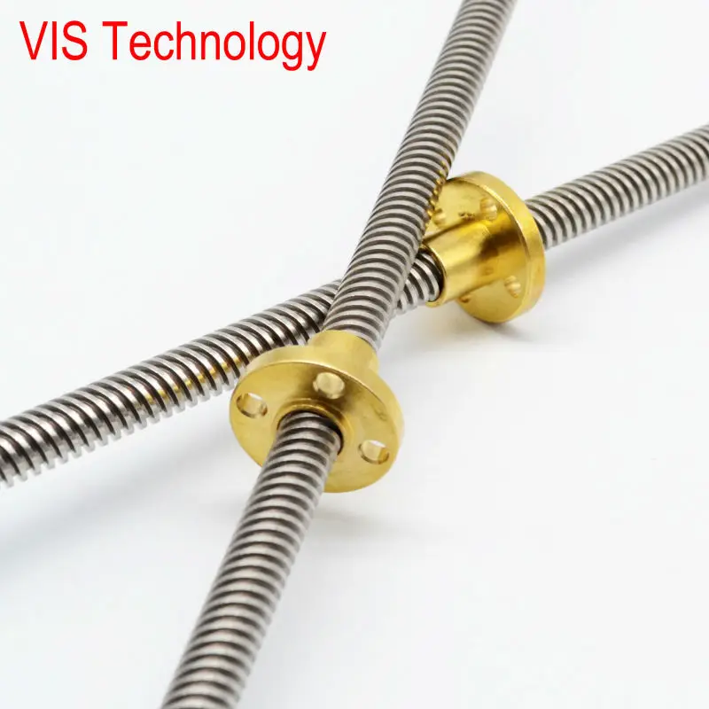 

3D T8 lead Screw OD 8mm Pitch 2mm Lead 4mm Multi Sizes Threaded Rods with Brass Nut for Z Axis