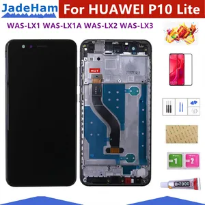 5 2 inch lcd with frame for huawei p10 lite lcd display screen for huawei p10 lite was lx1 was lx1a was lx2 was lx3 free global shipping
