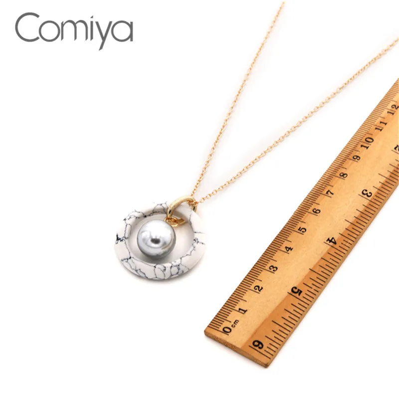 Comiya кулон ожерелье s для женщин Имитация Жемчуга Мода цинковый сплав Винтажные