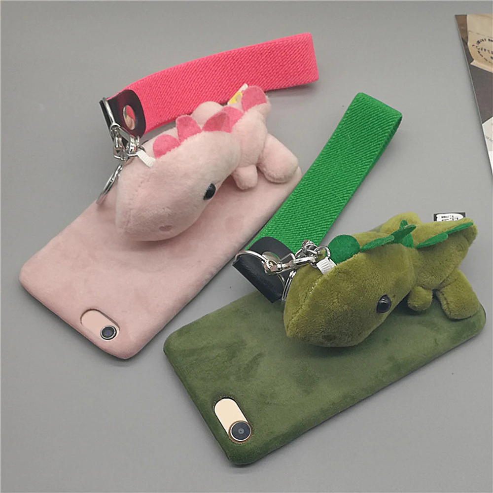 Мультяшная кукла игрушка динозавр чехол для телефона, 3d милый плюшевый ремешок Kawaii мягкий теплый чехол с кронштейном подставка для телефона 7 8 чехол оболочка