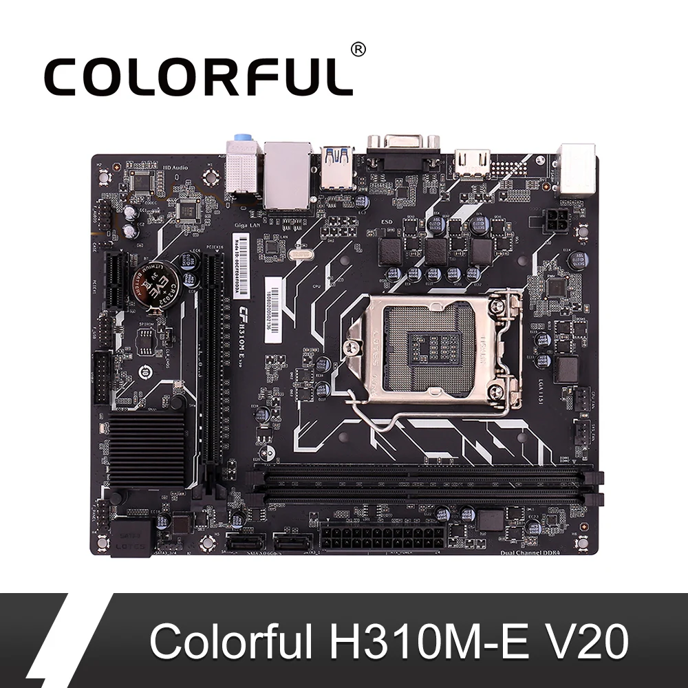 Красочные H310M-E V20 материнская плата SATA3.0 игровой материнская плата Intel LGA 1151 H310 DDR4 2133/2400/2666 МГц VGA HDMI PCI Express3.0X16