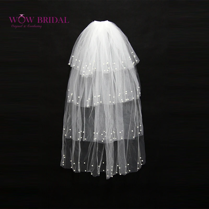 Wowbridal Великолепная свадебная вуаль для подружки невесты 2021 жемчужины бусины