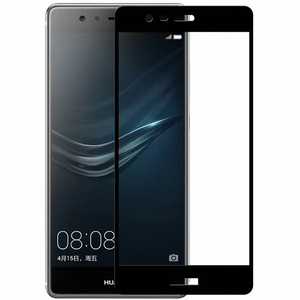 Полное закаленное стекло для huawei P9 Lite VNS L21 L22 L23 L31 L53 P9 EVA L09 L19 защита экрана GLAS Sklo полное защитное покрытие Verre - Цвет: Black