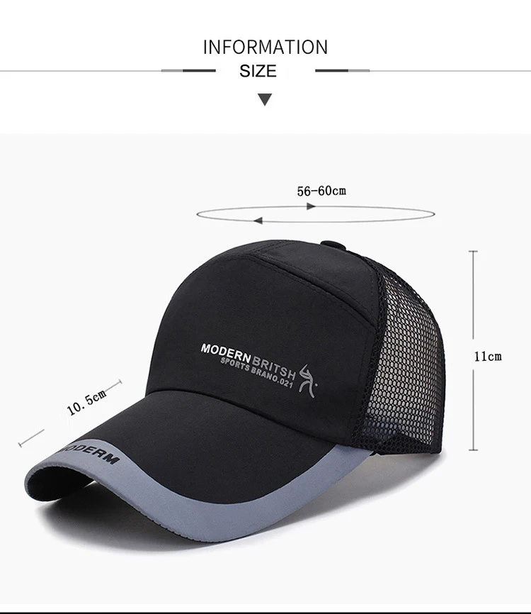 Men and Female Solid Color Baseball Caps Sport Hats Dad Hat Bone Net Leisure Snapback Women Men Mesh Breathable Hat