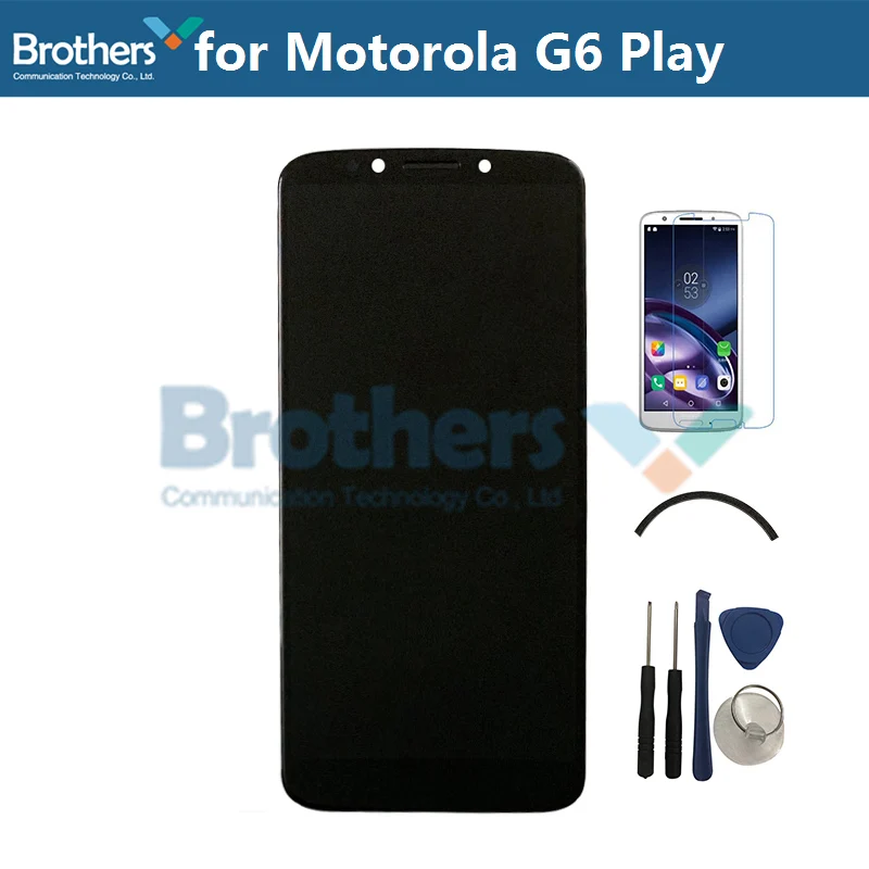 Black withGlassTools Для Motorola Moto G6 Play ЖК-дисплей сенсорный экран панель для XT1922 Мобильный телефон ЖК s дигитайзер сборка запасные части 5,7" - Цвет: Black withGlassTools