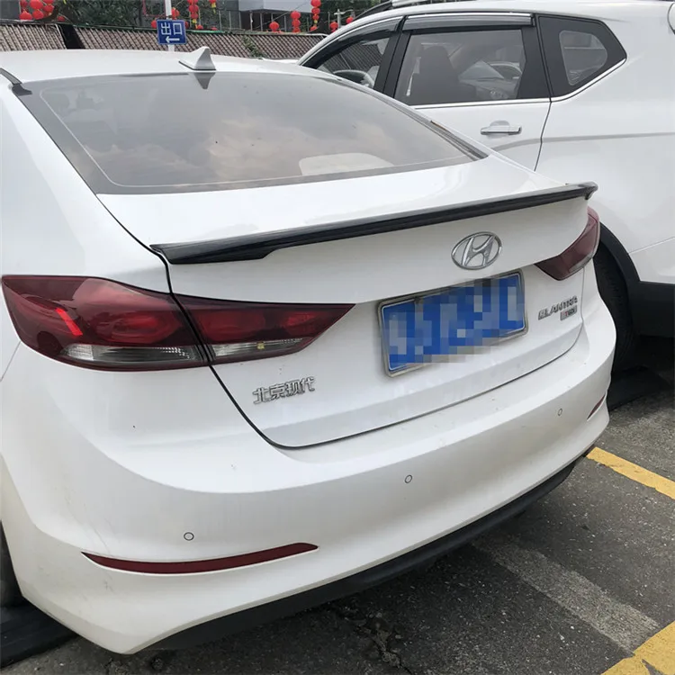 Подходит для hyundai Elantra спойлер спортивный ABS Материал черного и белого цвета из углеродного волокна заднего крыла багажника задний спойлер