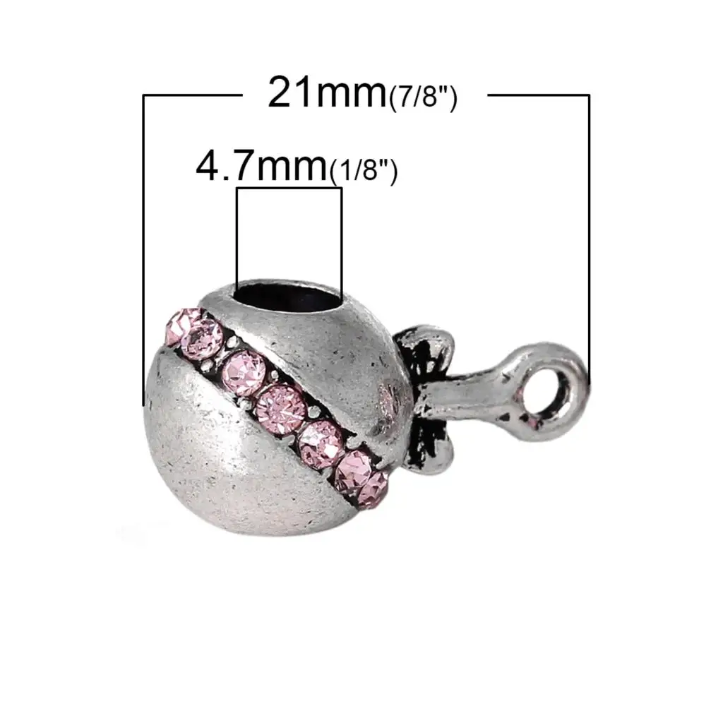 DoreenBeads бусины из цинкового сплава в Европейском стиле Античные Серебристые