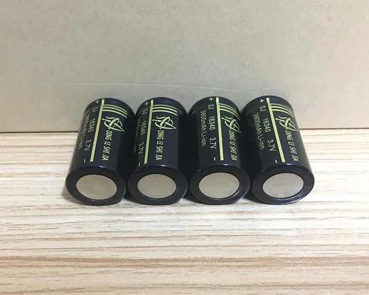 DING Ли Ши Цзя 4 шт 16340 Перезаряжаемые литиевая батарея 3800 mAh 3,7 V лазерная ручка красный и зеленый снаружи линии батареи