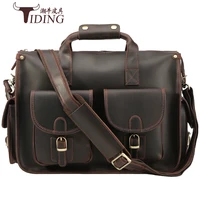 briefcases for men genuine leather brown large capacity handbag vintage casual brand 2019 new man shoulder hand crossbody bags