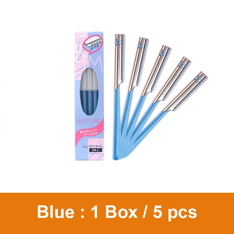 Blue 5 Pcs HAWARD Бритва для бровей, бритва для леди, бритва для бровей, триммер с одним лезвием, бритва для бровей, мини-инструменты для красоты, 5 шт./упаковка - Цвет: Blue 5 Pcs
