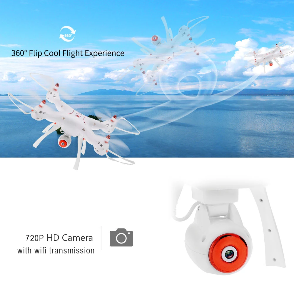 Квадрокоптер Syma X8SW Wi Fi FPV 720P HD камера 2 4G 4CH 6 осевой с барометром высота RTF|rc