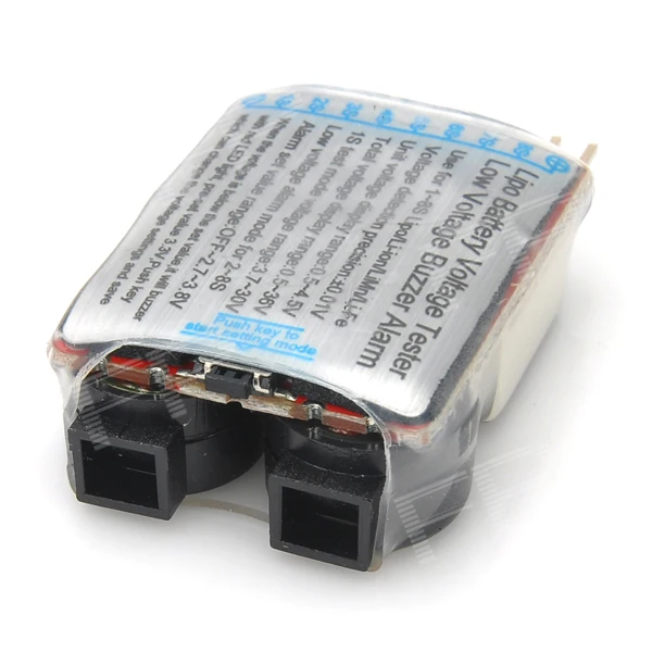 2 in 1 1~8S Lipo Battery Low Voltage Buzzer Alarm for RC Helicopter White + Black|battery fire alarm|alarm remotebattery operated track lighting |