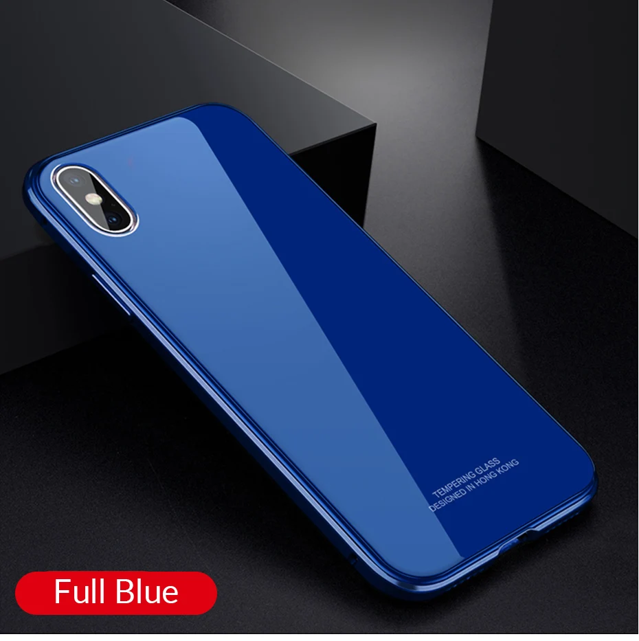 Роскошный металлический чехол для iPhone XR XS Max чехол Алюминиевый металлический бампер закаленное стекло чехол для телефона s для iPhone X 7 8 Plus чехол