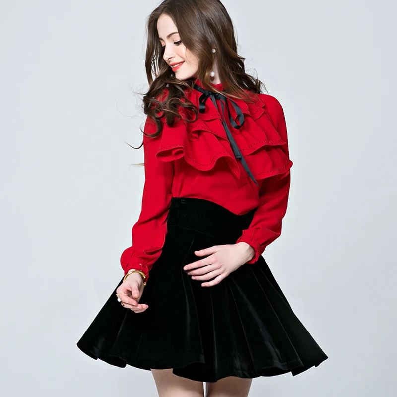 Высокое качество 2017 модная новинка осень Подиумные дизайнерские рубашки для