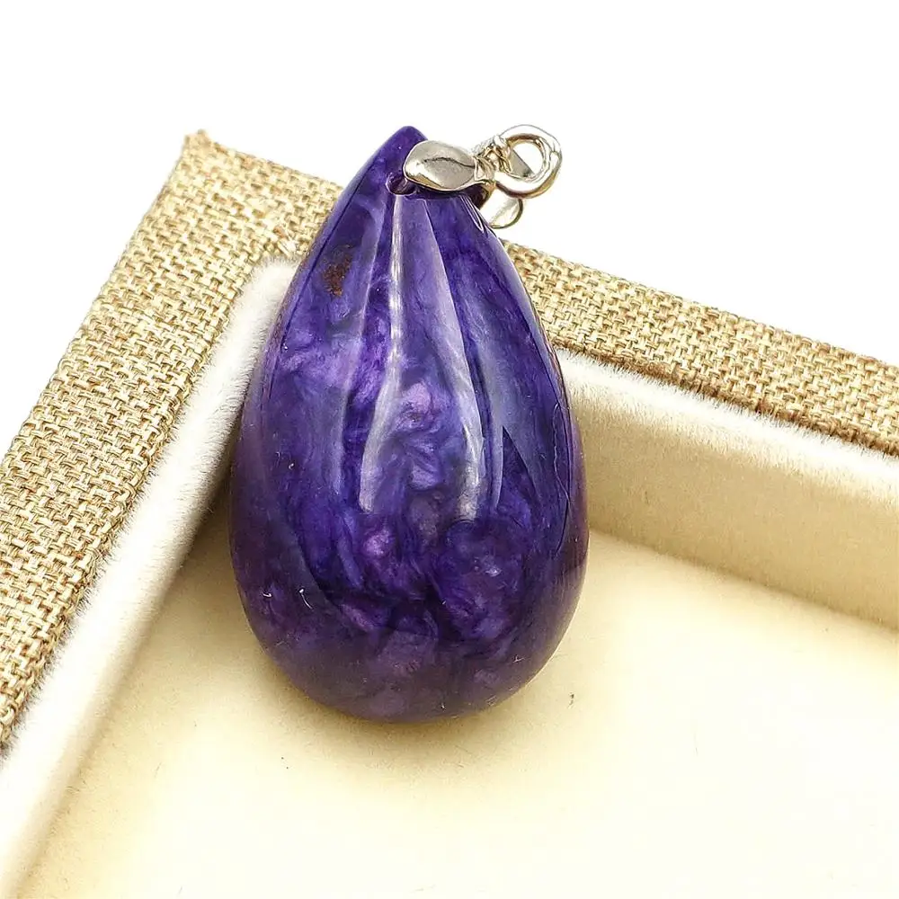 Ожерелье с подвеской из натурального фиолетового кристалла ааааа Размеры 33x20x11