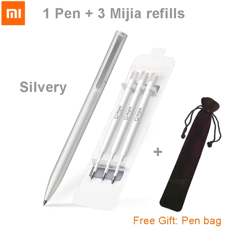 Bundle 2 Xiaomi металлический знак ручка с оригинальным Mijia заправлять черными чернилами PREMEC Швейцария Mikuni чернила - Цвет: Bundle 2